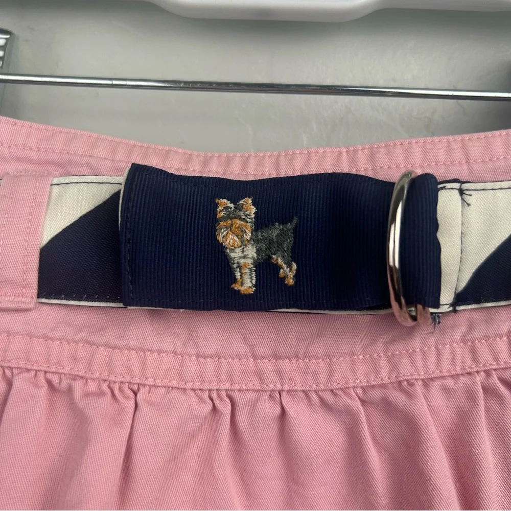 Ralph Lauren pink ruffle tiered skirt with embroidered dog belt size 12 months